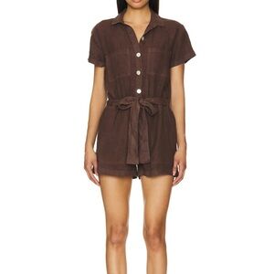 Tan Button-Up Jumpsuit